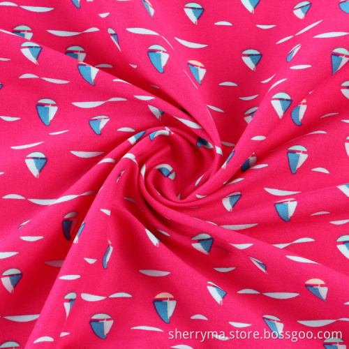The twill printed microfiber polyester peach skin fabric